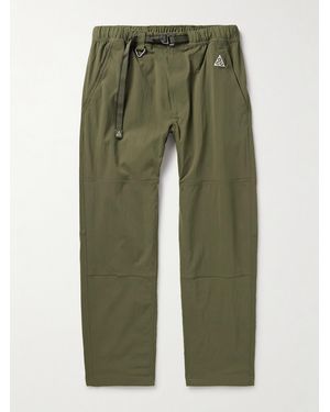 Nike Acg Straight-leg Belted Logo-embroidered Shell Trousers - Green
