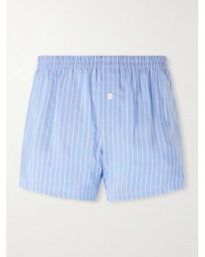 Zimmerli of Switzerland Striped Woven Boxer Shorts - Blue