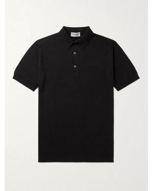 John Smedley Adrian Slim-Fit Sea Island Cotton Polo Shirt - Black