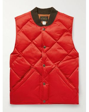 RRL Quilted Padded Recycled-Nylon Gilet - Red