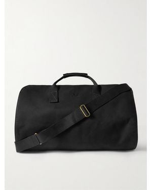 Bennett Winch Leather-Trimmed Cotton-Canvas Suit Carrier And Holdall - Black