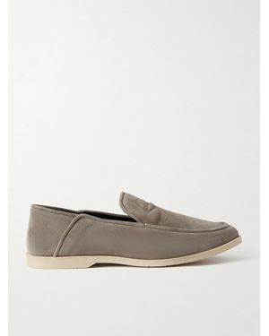 George Cleverley Mayfair Ii Collapsible-Heel Suede Loafers - Brown