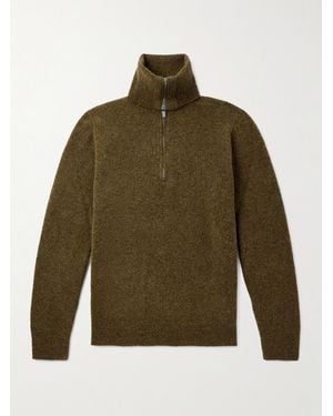 Barena Alpaca-Blend Half-Zip Jumper - Green