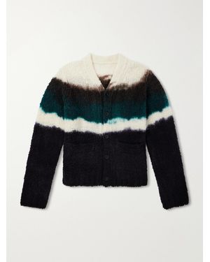 Sacai Chusen-Dyed Wool-Blend Cardigan - Schwarz
