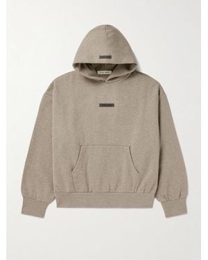 Fear Of God Oversized Logo-Appliquéd Cotton-Blend Jersey Hoodie - Natural