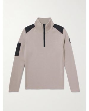 Canada Goose Stormont Slim-Fit Cordura-Trimmed Merino Wool Half-Zip Jumper - Grey