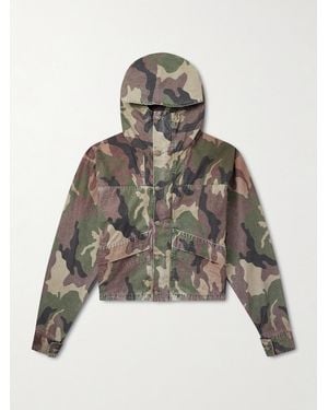 424 Camouflage-Print Cotton-Ripstop Hooded Jacket - Green