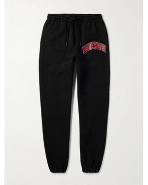 READYMADE Tapered Logo-Print Cotton-Blend Jersey Sweatpants - Black