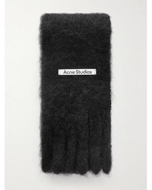 Acne Studios Kinna Skinny Fringed Mohair And Wool-Blend Scarf - Black