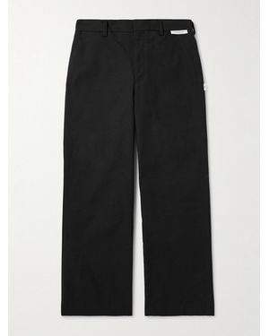 WTAPS Straight-Leg Cropped Logo-Appliquéd Twill Trousers - Black