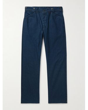 RRL Eastman Straight-Leg Striped Cotton Trousers - Blue