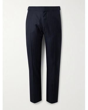 Tom Ford Pantaloni Gessati Slim-Fit - Blu