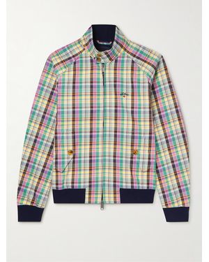 Baracuta Noah G9 Checked Cotton-Twill Harrington Jacket - Blue