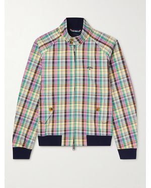 Baracuta Noah G9 Checked Cotton-Twill Harrington Jacket - Blue