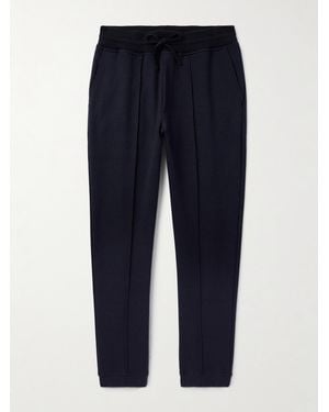Loro Piana Whitney Tapered Cotton, Silk And Cashmere-Blend Jersey Joggers - Blue