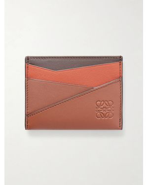 Loewe Puzzle Edge Logo-Debossed Leather Cardholder - Brown