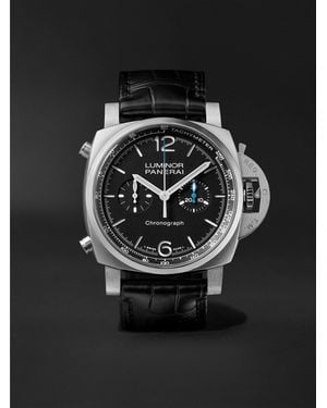 Panerai Luminor Chrono Automatic Chronograph 44Mm Stainless Steel And Alligator Watch, Ref. No. Pam01109 - Black