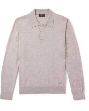 Brioni Cashmere And Silk-Blend Polo Shirt - White