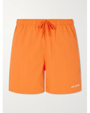 Aimé Leon Dore Straight-Leg Logo-Embroidered Shell Drawstring Shorts - Orange