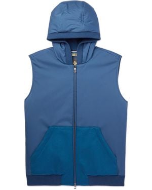 Loro Piana Wallace Storm System Cashmere-Trimmed Padded Nylon Hooded Gilet - Blue