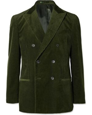 MR P. Slim-Fit Double-Breasted Cotton And Cashmere-Blend Corduroy Tuxedo Jacket - Green