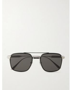 Cartier Square-frame Silver-tone And Acetate Sunglasses - Gray