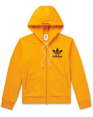 adidas Originals Wales Bonner Logo print Recycled jersey Zip up Hoodie in Blue for Men Lyst