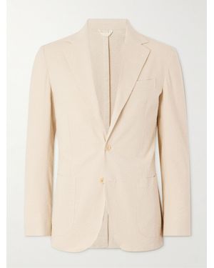 De Petrillo Cotton-Blend Seersucker Suit Jacket - Natural