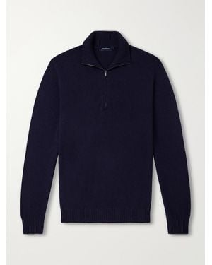Thom Sweeney Cashmere Half-Zip Jumper - Blue