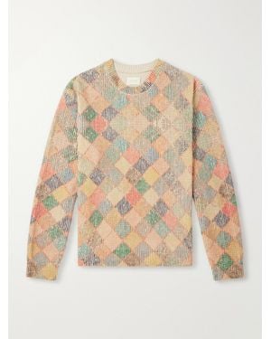 Aimé Leon Dore Checked Cotton Jumper - Natural