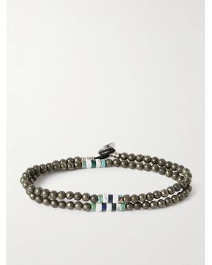 Mikia Mult-Stone Beaded Wrap Bracelet - Metallic