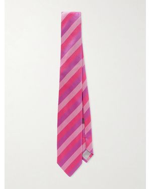 Charvet 8.5Cm Striped Jacquard Silk Tie - Pink