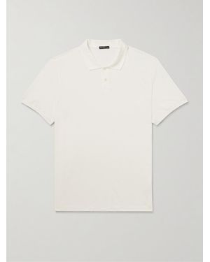 James Perse Luxe Lotus Cotton-Jersey Polo Shirt - White