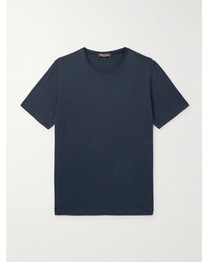 Loro Piana Slim-Fit Silk And Cotton-Blend Jersey T-Shirt - Blue