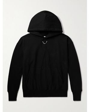 READYMADE Logo-Print Embroidered Cotton-Blend Jersey Hoodie - Black