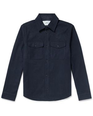 MR P. Organic Cotton-Blend Moleskin Overshirt - Blue