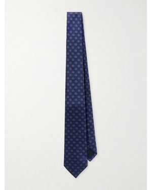 Gucci GG 7cm Logo-Jacquard Silk Tie - Blau