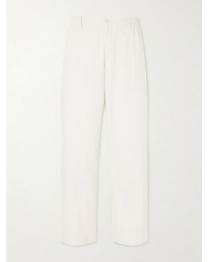 Kardo Kedar Straight-leg Cotton Trousers - White