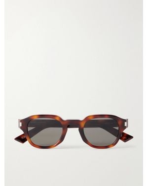 Saint Laurent Sl 946 Round-Frame Recycled Acetate Sunglasses - Brown