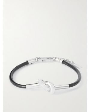 Celine Armband aus Leder mit silberfarbenen Details und Knoten - Natur