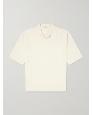 AURALEE Knitted Silk Polo Shirt - Natural