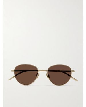 Bottega Veneta Round-Frame-Tone Titanium Sunglasses - Metallic