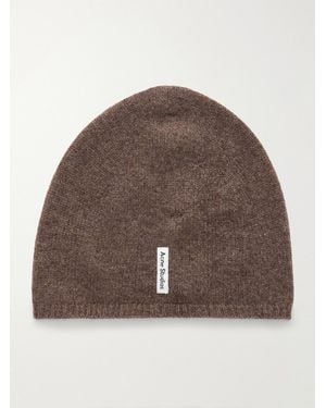 Acne Studios Kassia Logo-Appliquéd Cashmere Beanie - Marrone