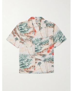 Orslow Convertible-collar Printed Poplin Shirt - Grey