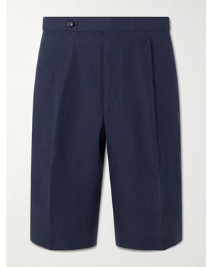 De Petrillo Straight-Leg Linen Shorts - Blu