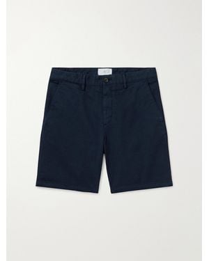 MR P. Straight-Leg Garment-Dyed Cotton-Blend Twill Bermuda Shorts - Blue