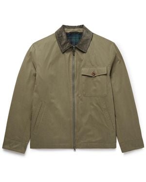 Hartford Daren Cotton-Corduroy Trimmed Canvas Jacket - Green