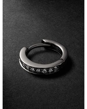 KOLOURS JEWELRY Fortis Small 18-karat Blackened Gold Diamond Single Hoop Earring