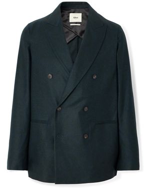 Altea Alain Double-breasted Virgin Wool-blend Flannel Blazer - Black