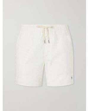 Polo Ralph Lauren Straight-leg Logo-embroidered Cotton-corduroy Drawstring Shorts - White